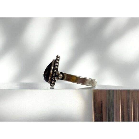 Purple Amethyst Beaded Teardrop Beaded Sterling Silver 925 Vintage Ring sz 7.25 - Picture 8 of 10